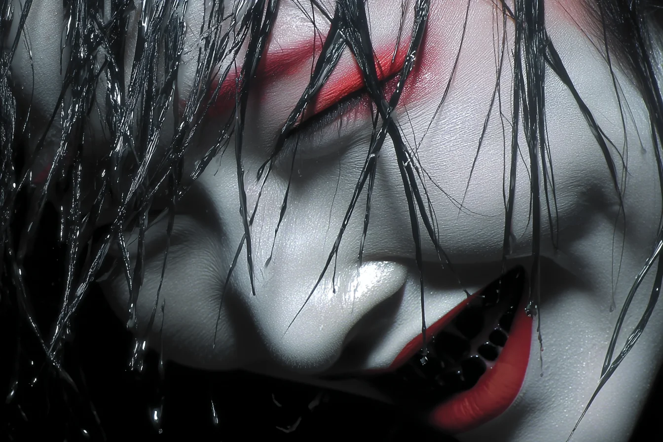 Extreme close-up face portrait