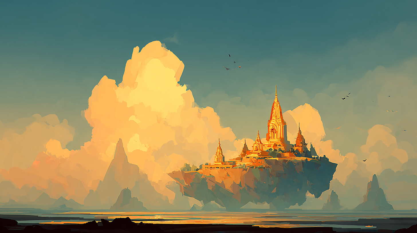 Floating temple in the sky