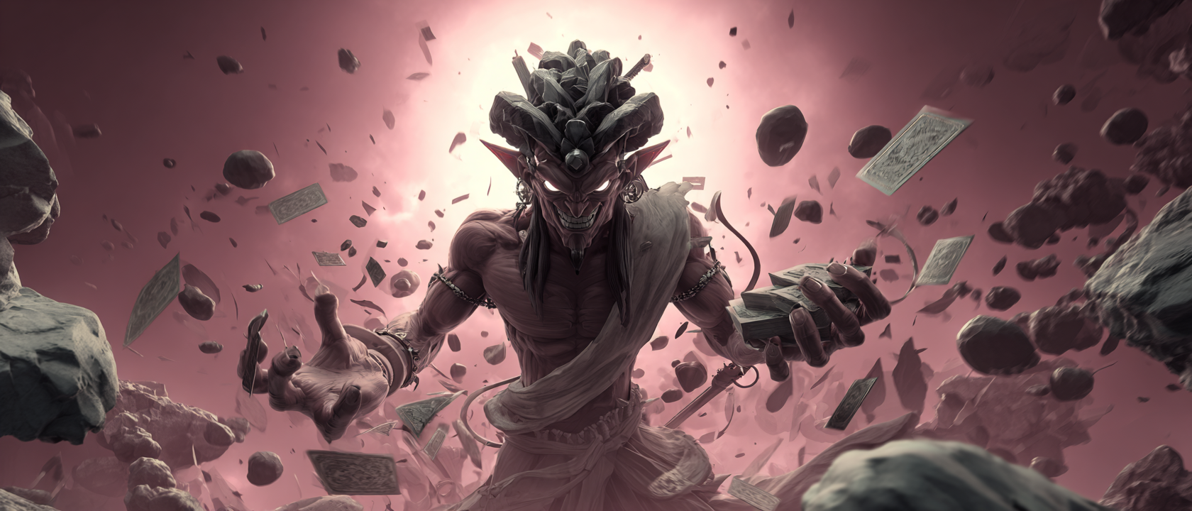 Demonic deity illustration