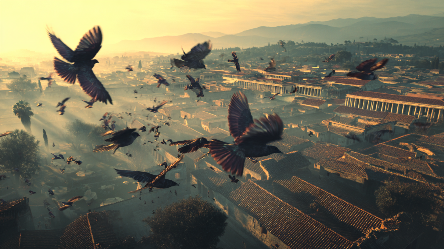 Cinematic historical scene