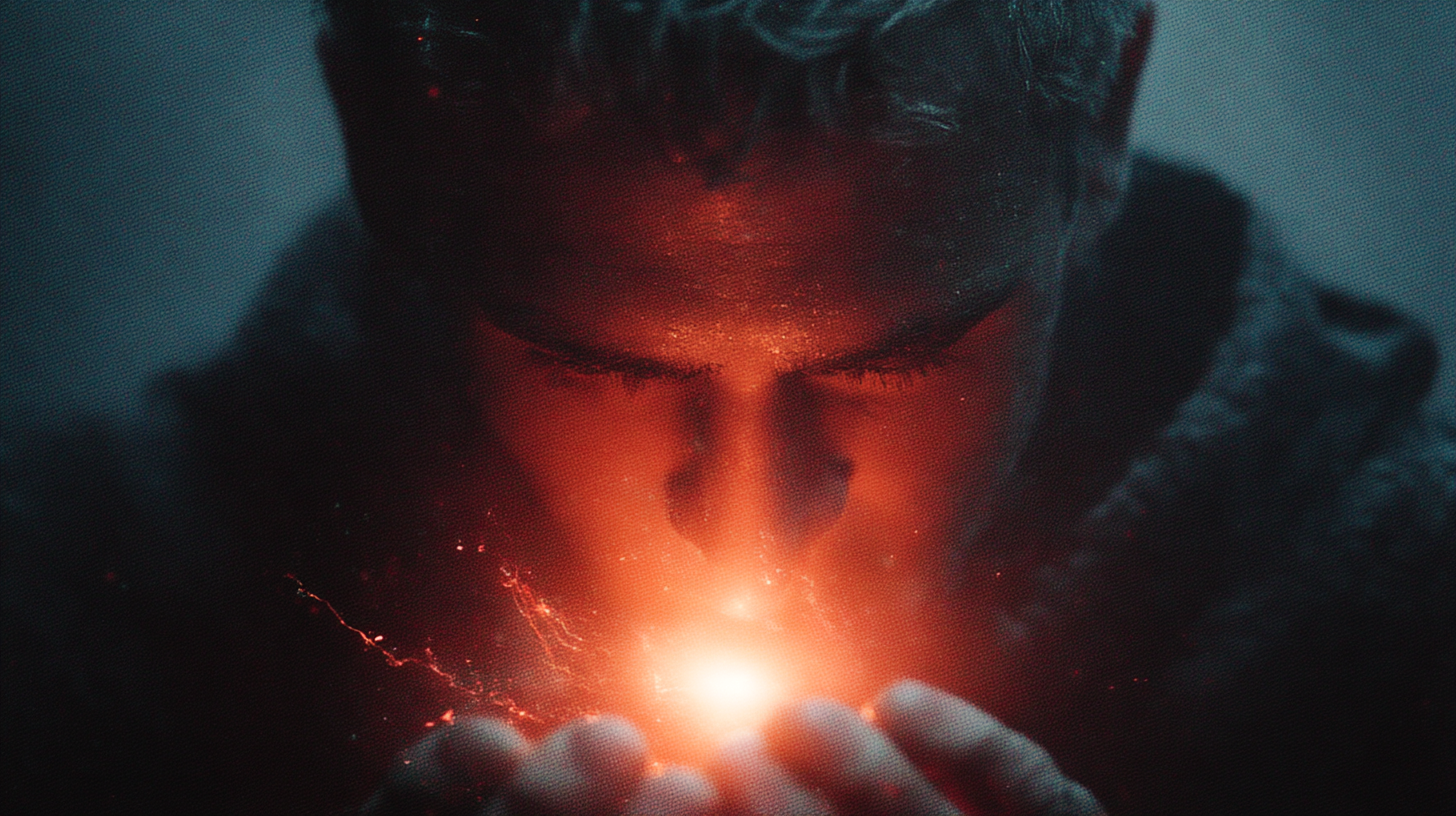 Determined man close-up