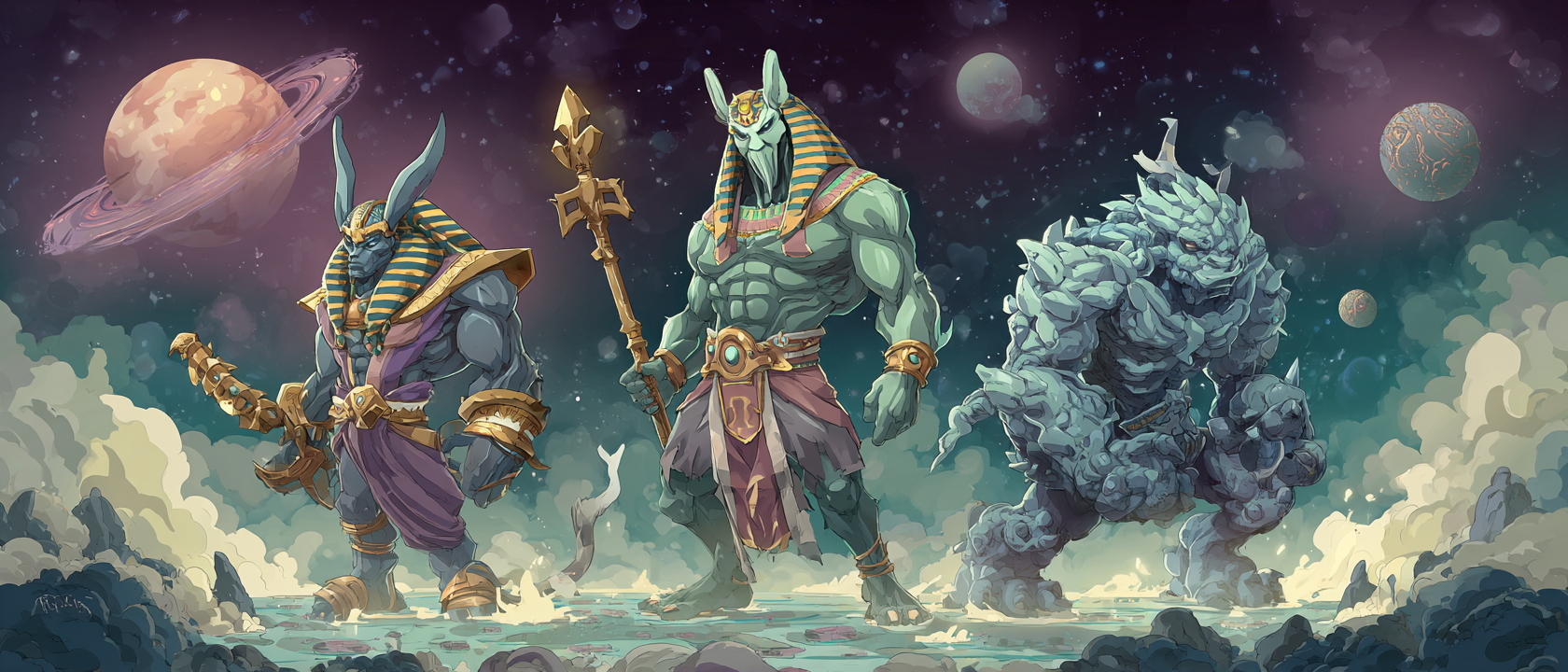 Egyptian gods in space