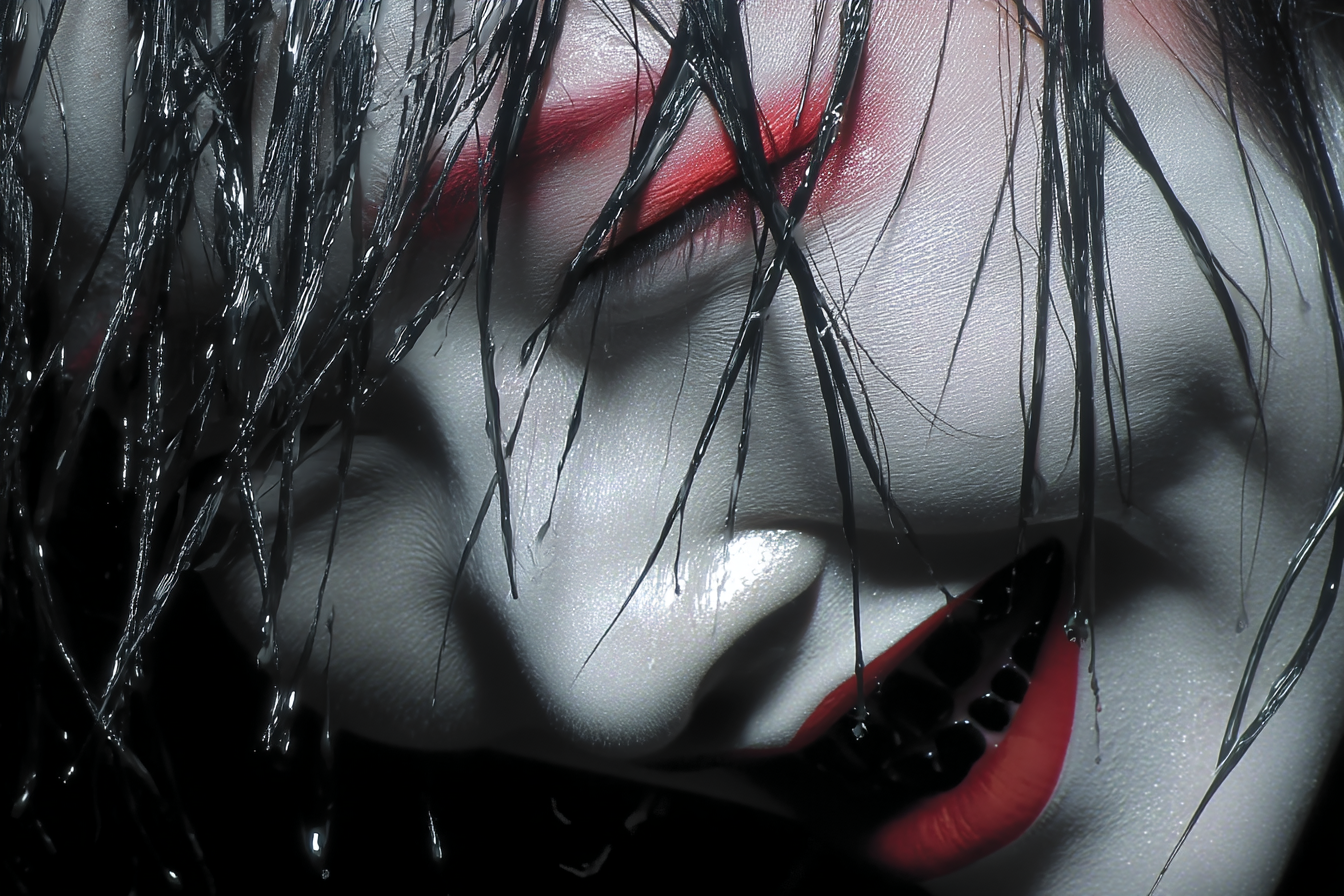 Extreme close-up face portrait